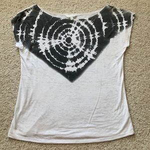 Gray and White Tie-dye Slouchy T-shirt